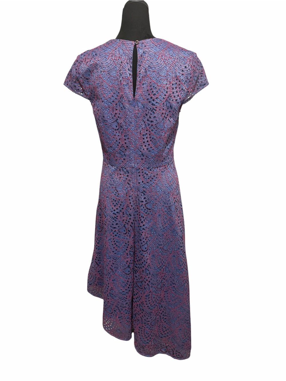 Banana Republic Lace Asymmetric Cap Sleeve Dress Purple - Picture 3 of 12